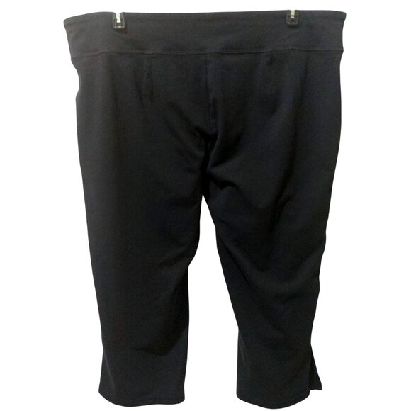 Eileen Fisher Women's Black Organic Cotton Ankle Slit Crop Pants Large - Picture 2 of 8